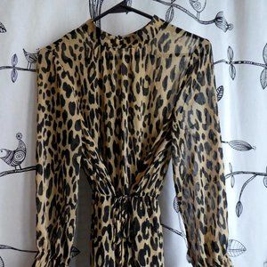 BANANA REPUBLIC sheer leopard print dress